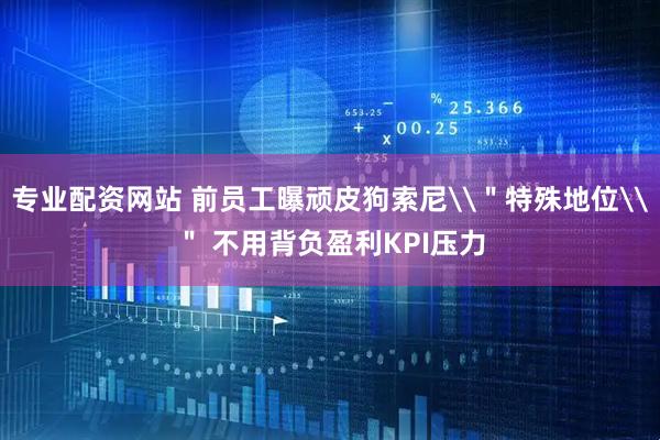 专业配资网站 前员工曝顽皮狗索尼\＂特殊地位\＂ 不用背负盈利KPI压力